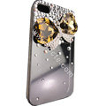 Bowknot S-warovski bling big crystal case for iphone 4G - light yellow